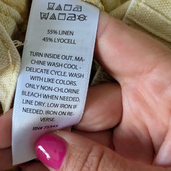 Light yellow linen/lyocell blend shorts - Picture 6 of 6